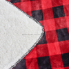 200cm*220cm Red and Black Plaid Double Layers Flannel Blanket 