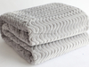 Spring Solid Color Blanket Sofa And Office Blanket 50*60 Inch Wave Pattern Flannel Fleece Blanekt