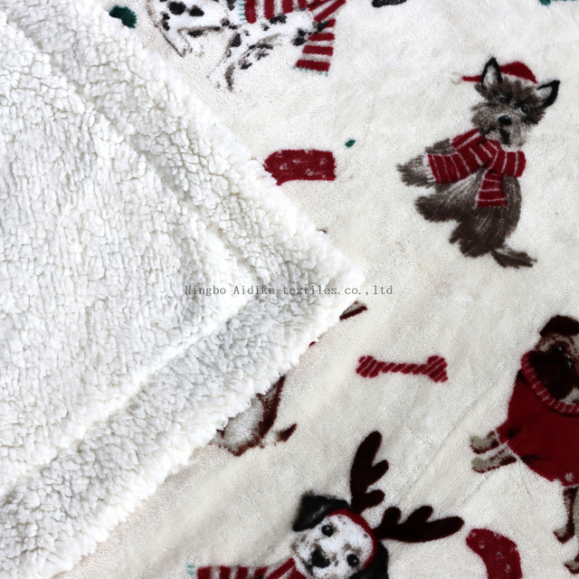220cm*240cm Christmas Double Layers Flannel Blanket 