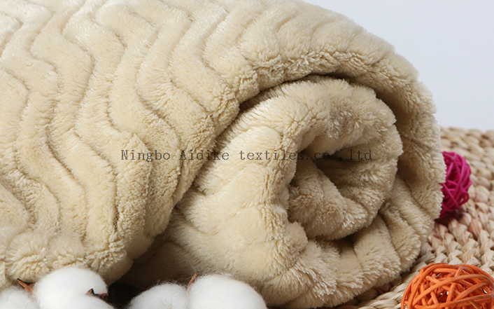 Spring Solid Color Blanket Sofa And Office Blanket 50*60 Inch Wave Pattern Flannel Fleece Blanekt