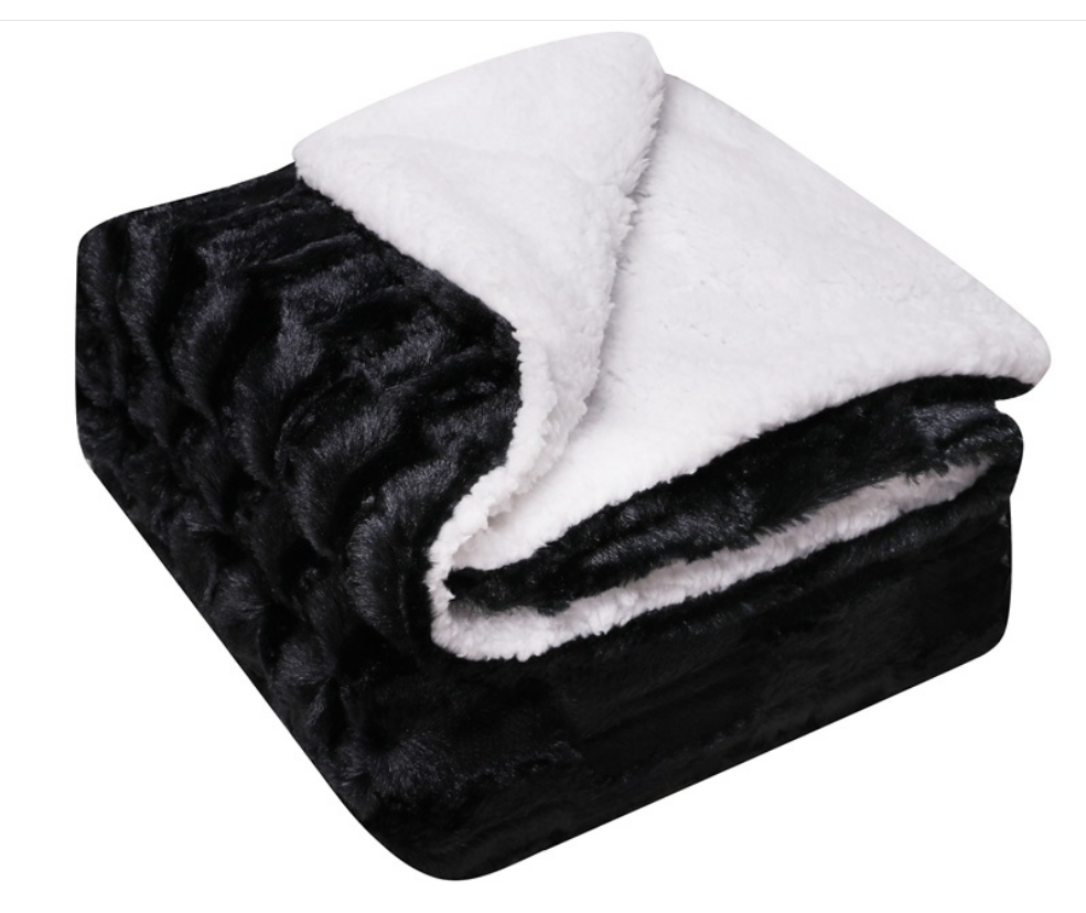 Winter Thick Warm Sherpa Blanket Customized Double Layer Polyster PV Fleece Blanket