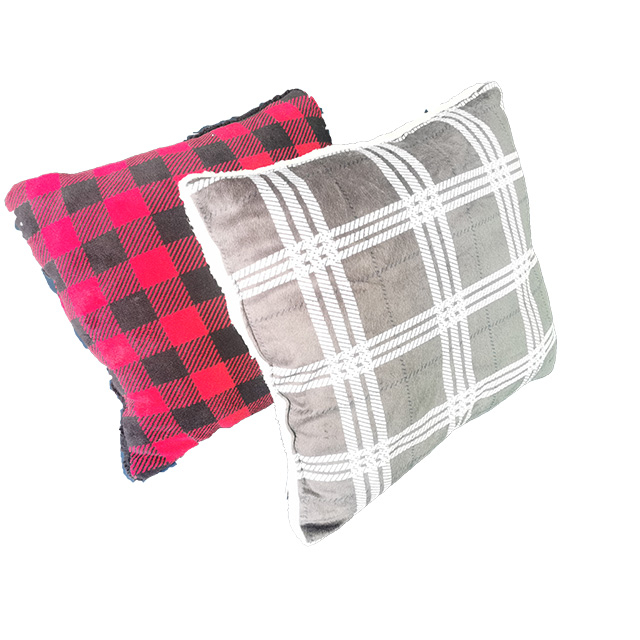 ADK Checked Flannel Pillow Cover Plaid Pillow Case for Farm house Decor Plaid Square Pillow With Pompom Throw Pillow Covers Buffalo Check 