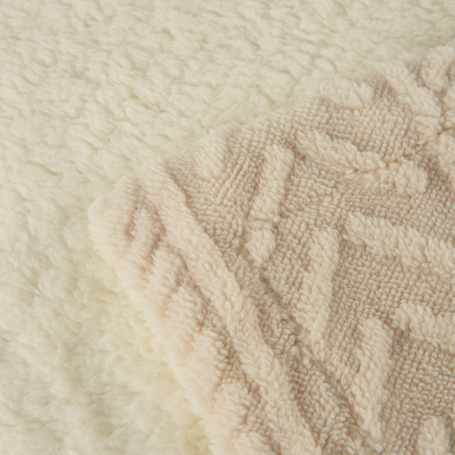 Warm double sided jacquard flannel fleece sherpa throw blanket