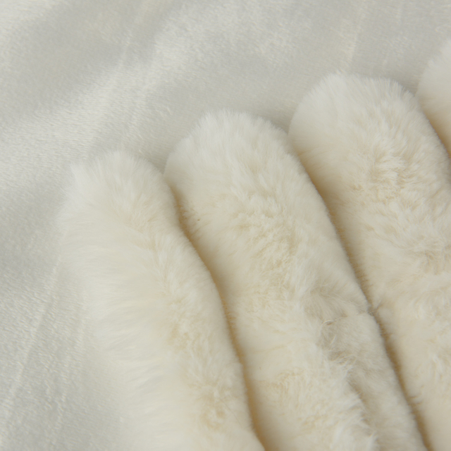 Elegant Faux Rabbit Fur Striped Throw Blanket Soft Luxury Fluffy Blanket Plush Decorative Throw for Couch Living Room Sofa Bed