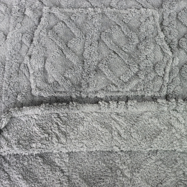 JSHB-002 Super Soft Warm Hoodie Sweatshirt Grey TV Jacquard Blanket 