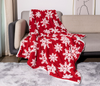 Christmas Style Snow Pattern Cationic Fabric Jacquard Weave Sherpa Blanket Heavy Weight Thick Blaket