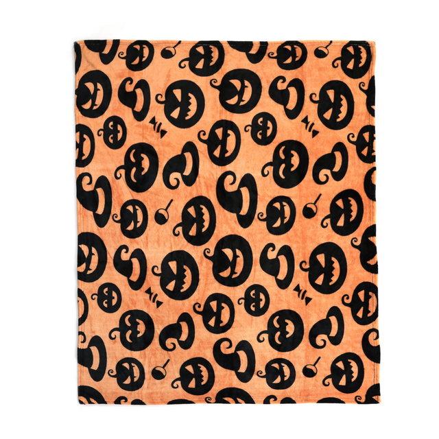 Aidike single layer flannel blanket 50*60 Halloween style Pumpkin grimace