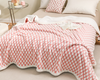 Double Layer Warm Blanket 50*60 Inch Throw Blanket Jacquard Cloud Pattern Sherpa Fleece Blanket