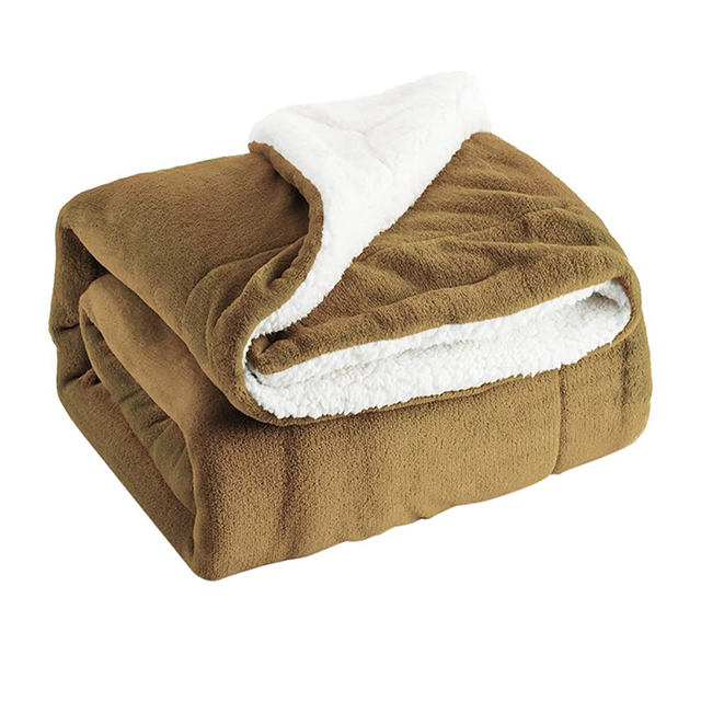 Wholesale Recycled Super Soft Customized Microfiber Sherpa Fleece Washable Flannel Throws Blanket