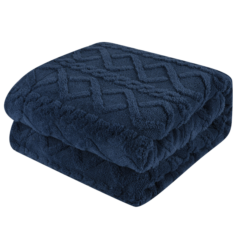 Comforting Sleep Custom Luxury Warm Fabric Heavy Weight Jacquard Weave Soft Sherpa Fleece Blankets