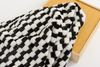 White Black Luxury Soft Jacquard Cationic Plaid Custom Flannel Fleece Throw Blanket