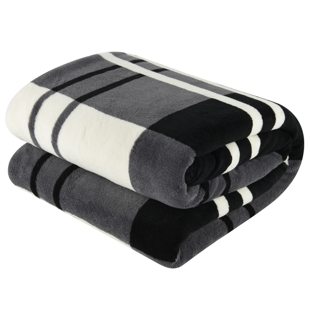 Thickened double layer flannel plaid printed blanket warm blanket