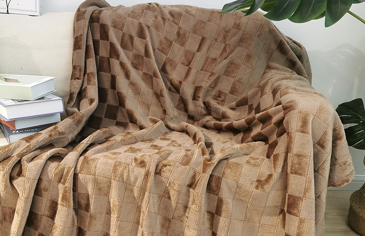 New Design Warm Blanket Jacquard Two-color Lattice 50*60 Inch Throw Flannel Fleece Blanket