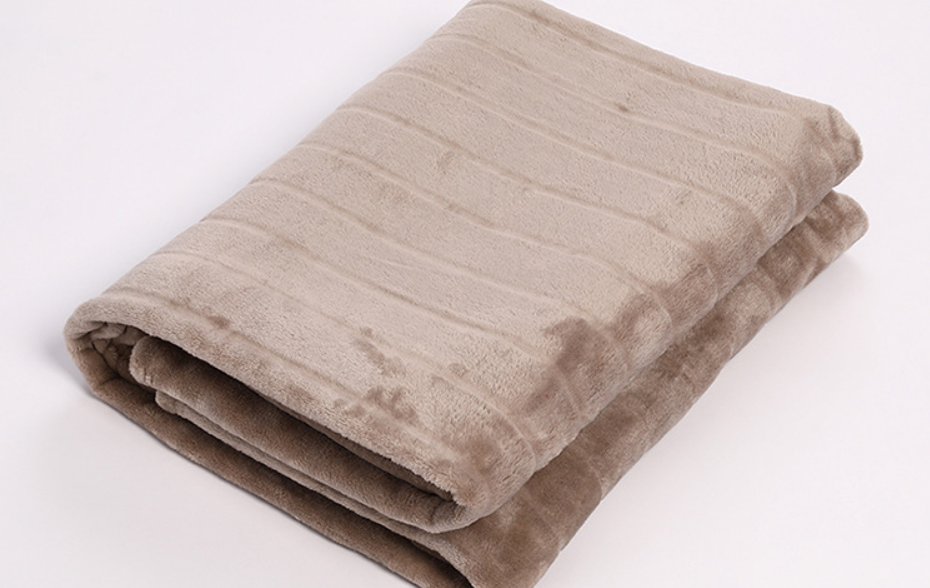 Spring Sofa Warm Blanket Polyster Fabric Single Side 3D Embossed Stripe Flannel Blankets