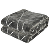 Fancy pattern new design custom logo foil print flannel fleece comforter hot silver gold stamping throw blanket