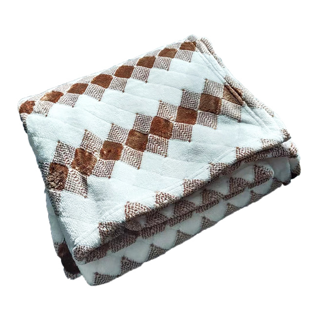 50*60 Inches Diamond Texture Single Layer Double Sided Flannel Blanket for Summer